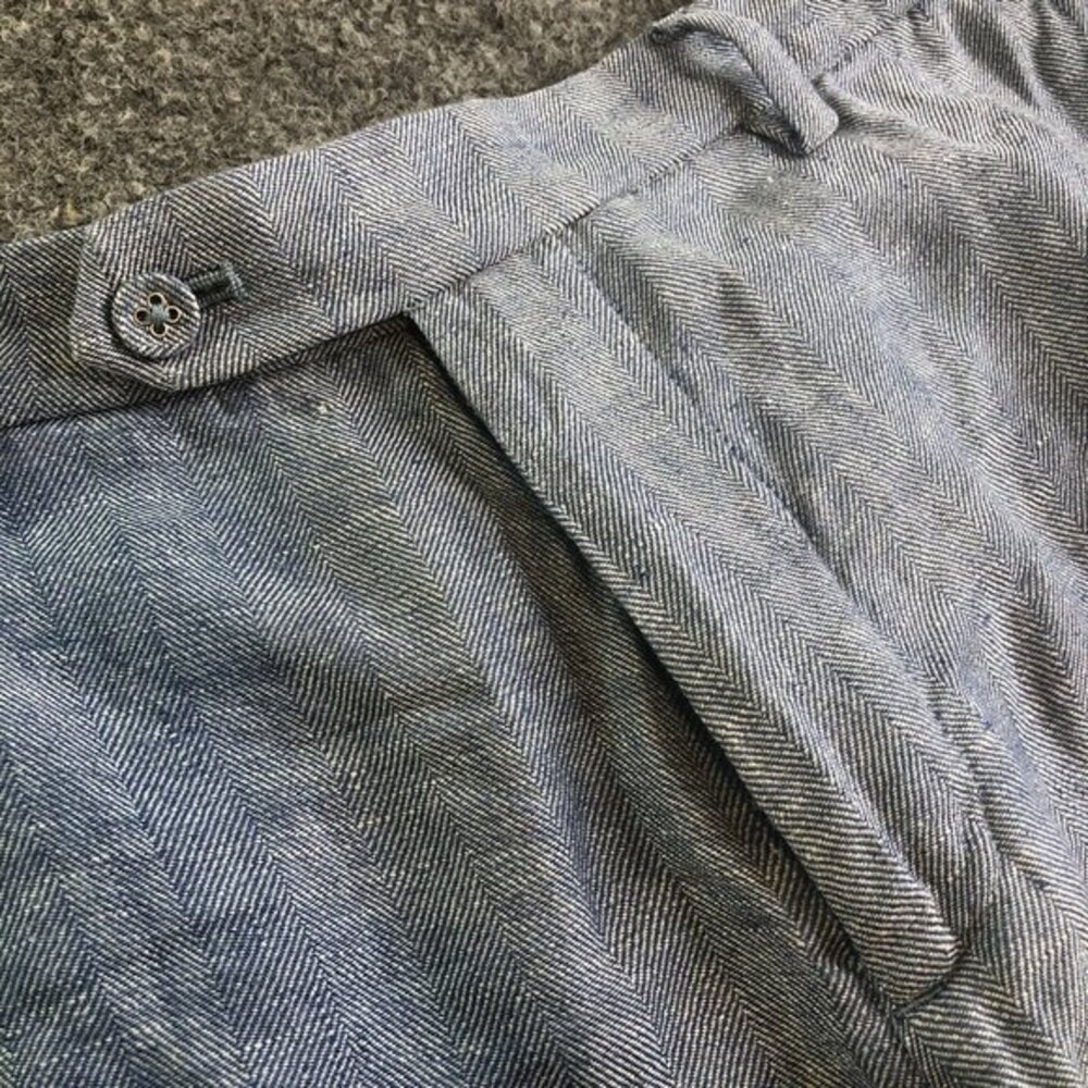 Express 100% Linen Chino Shorts Mens 32 Herringbone Flat Front Pockets